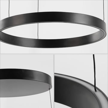 Jense 23.75" Minimalist Modern Metal Adjustable Dimmable Ring LED Pendant - JONATHAN Y